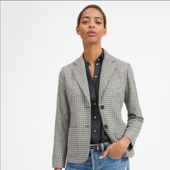 Everlane Jackets & Blazers - Everlane Wool Academy Blazer Mini Check Plaid 0